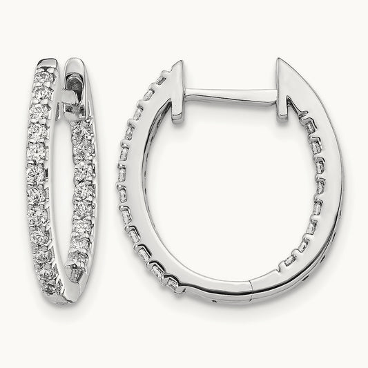 In/Out Hinged Hoop Earrings, 0.50 ct tw Lab-Grown Diamond