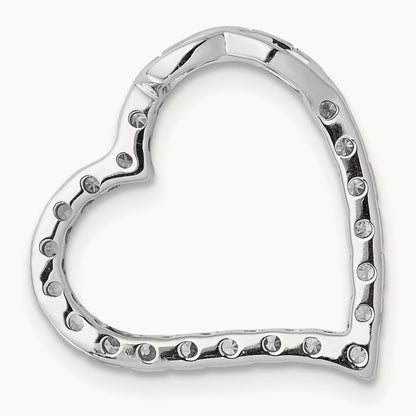 Heart Chain Slide Pendant, 0.20 ct tw Lab-Grown Diamond