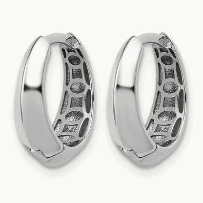 Polished Hinged Hoop Earrings, 14.75mm — Leslie's in 14K White Gold
