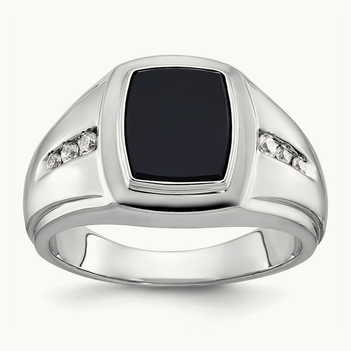 Men's Onyx and Diamond Complete Ring — IBGoodman — photo set