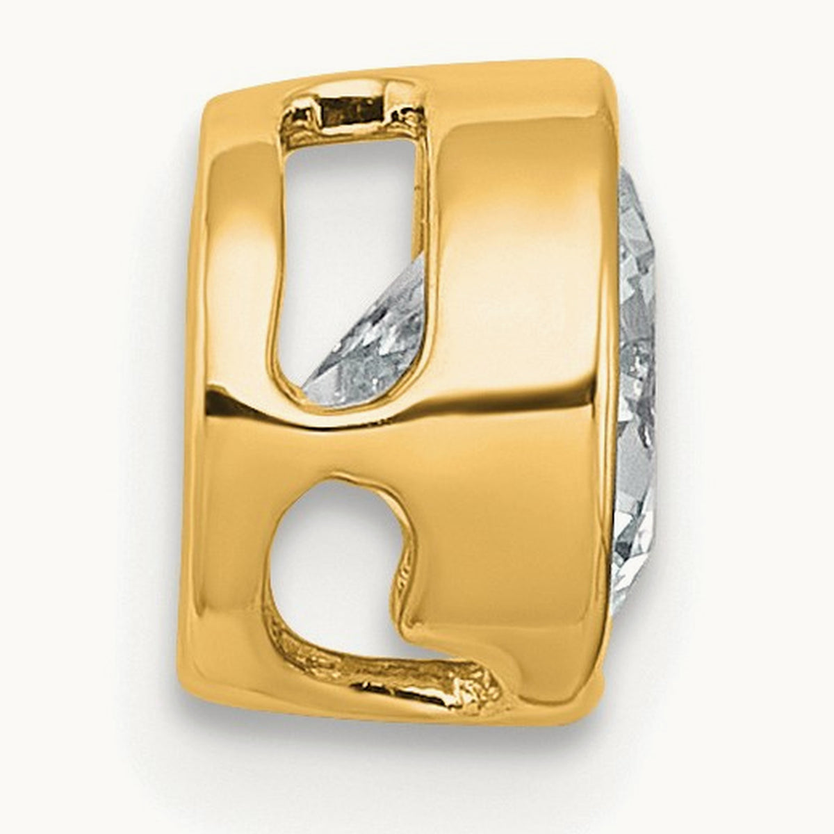 Round Bezel Set Chain Slide Pendant, 0.25-3.00 ct tw Lab-Grown Diamond — 1 ct, 14K Yellow Gold
