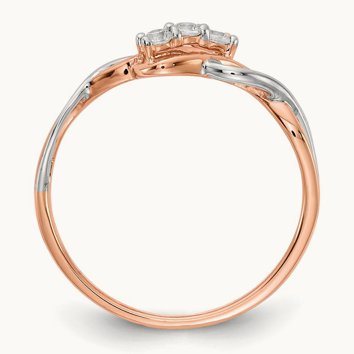 3 Stone Twist Ring, 0.15 ct tw Lab-Grown Diamond