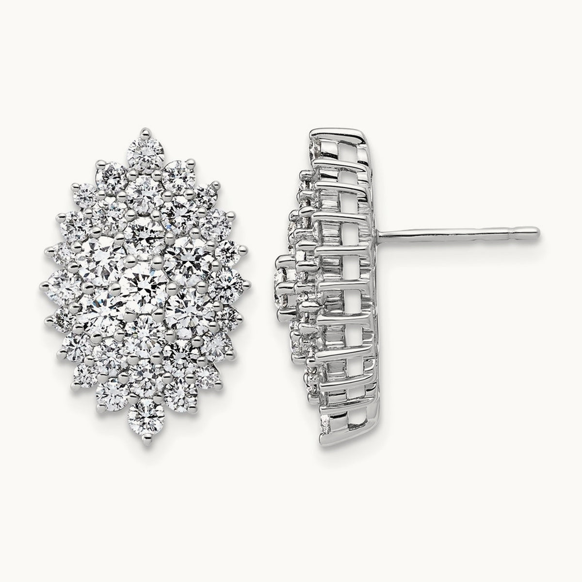Cluster Post Earrings, 2.50 ct tw Lab-Grown Diamond