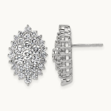 Cluster Post Earrings, 2.50 ct tw Lab-Grown Diamond