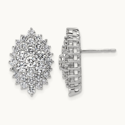 Cluster Post Earrings, 2.50 ct tw Lab-Grown Diamond