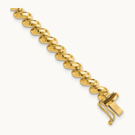 Faceted San Marco Bracelet — 14K Yellow Gold
