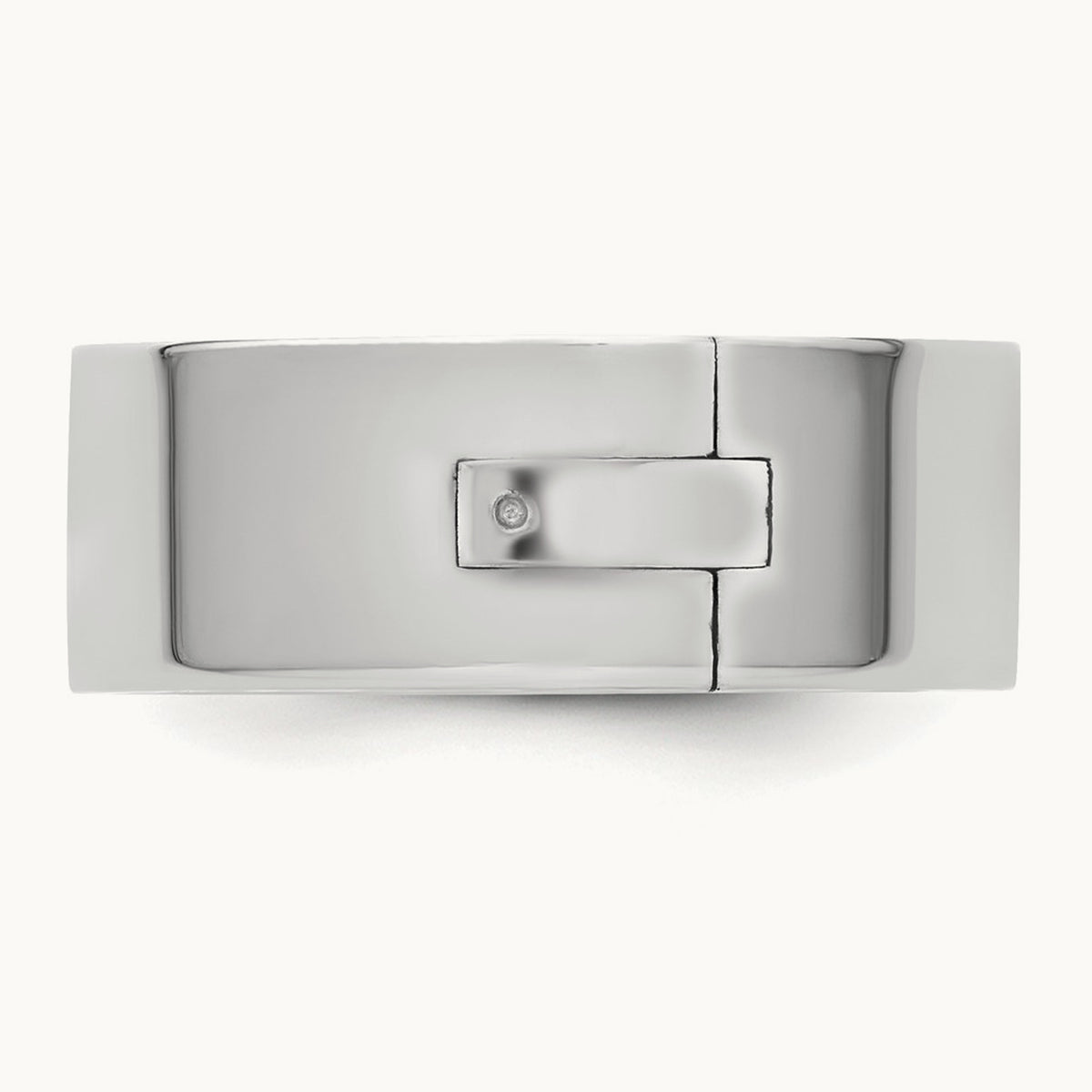 CLIQ Hinged Flat Wedding Band, 8mm, 14K White Gold