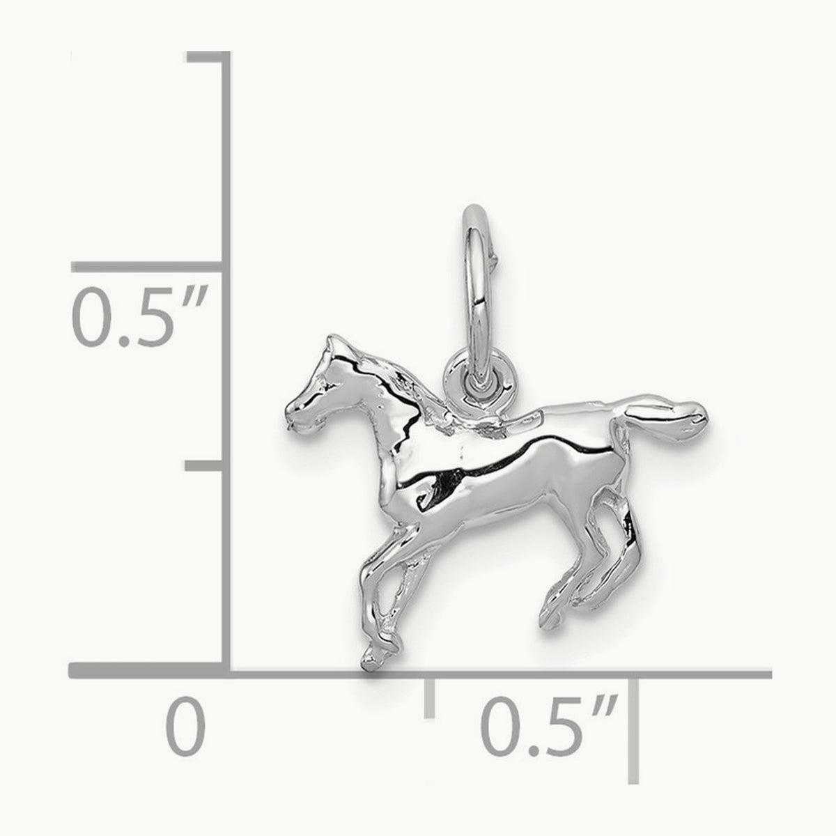 Horse Charm, 14K White Gold
