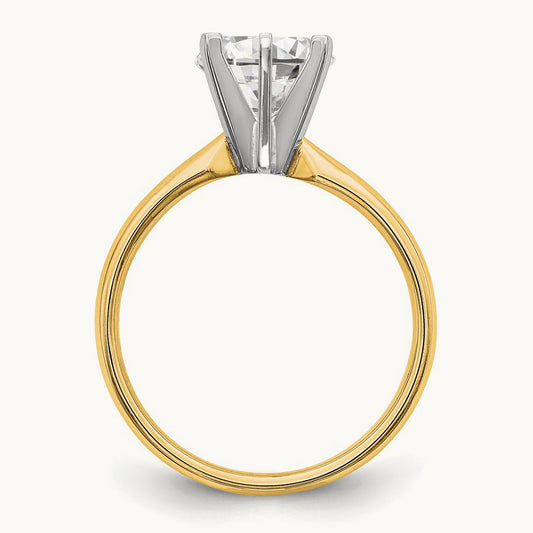1/2ct. Lightweight Comfort-Fit 6-Prong Ring Mounting, 14K Two-tone