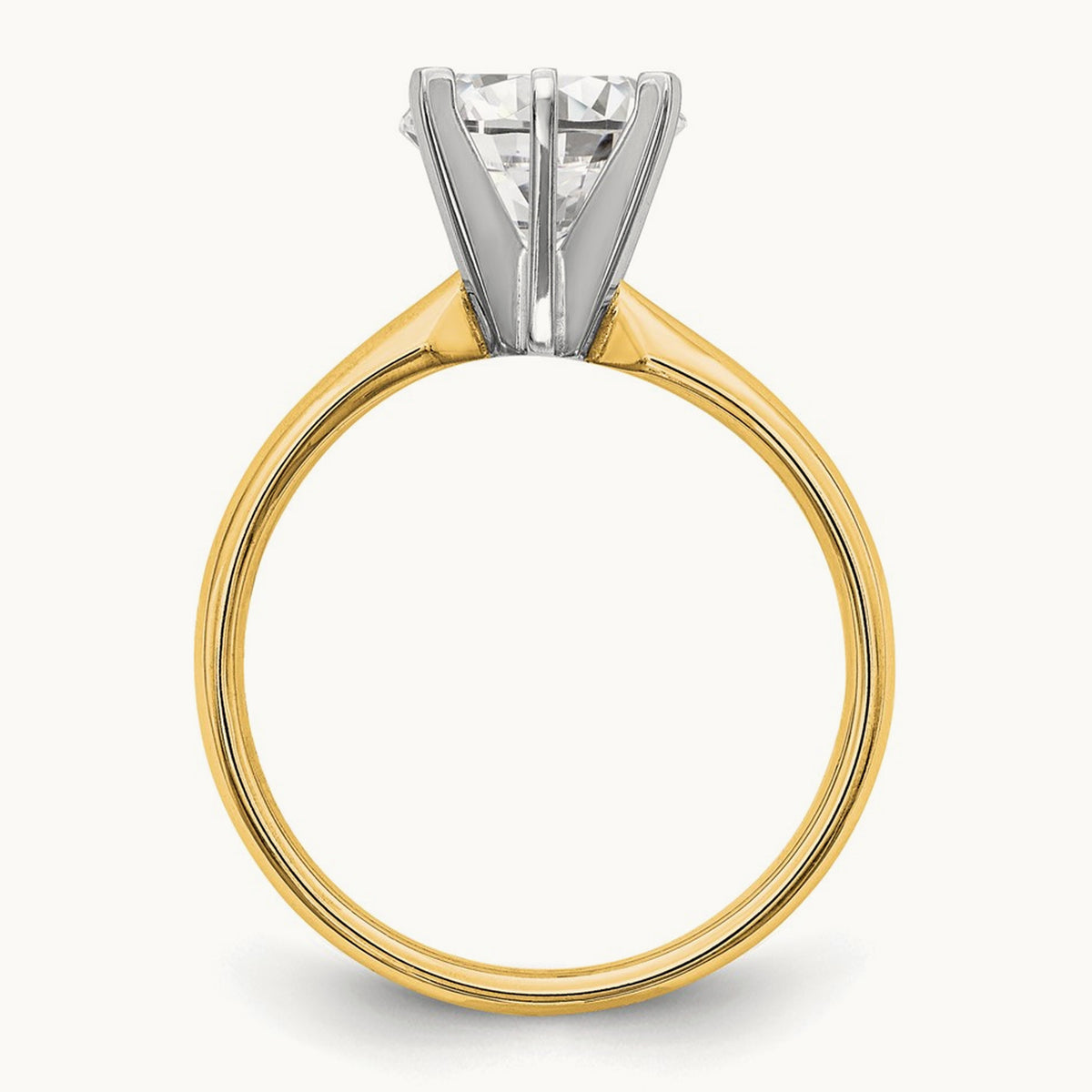 1ct. Lightweight Comfort-Fit 6-Prong Ring Mounting, 14K Two-tone