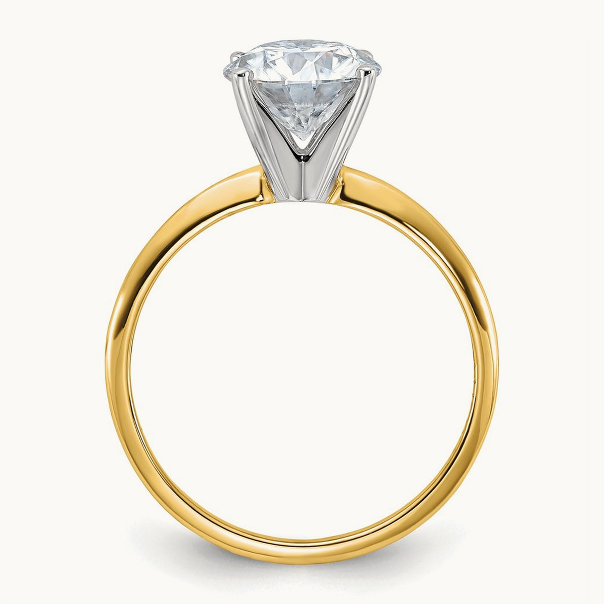 Round Solitaire Engagement Ring, 2.00 ct tw Lab-Grown Diamond — 14K Two-Tone