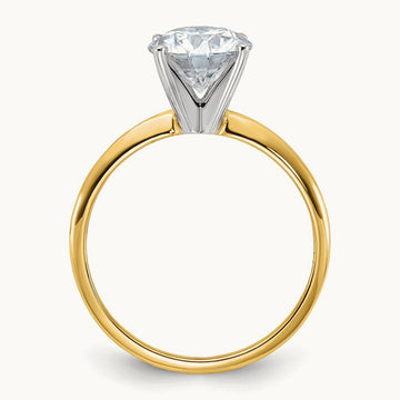 Round Solitaire Engagement Ring, 2.00 ct tw Lab-Grown Diamond — 14K Two-Tone