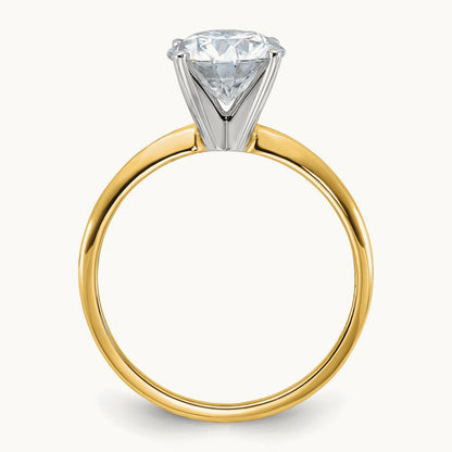 Round Solitaire Engagement Ring, 2.00 ct tw Lab-Grown Diamond — 14K Two-Tone