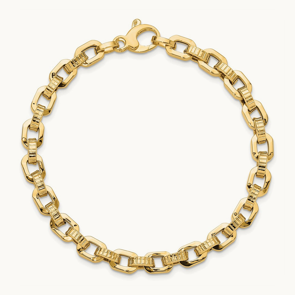 Polished & Textured Fancy Link Bracelet — photo set