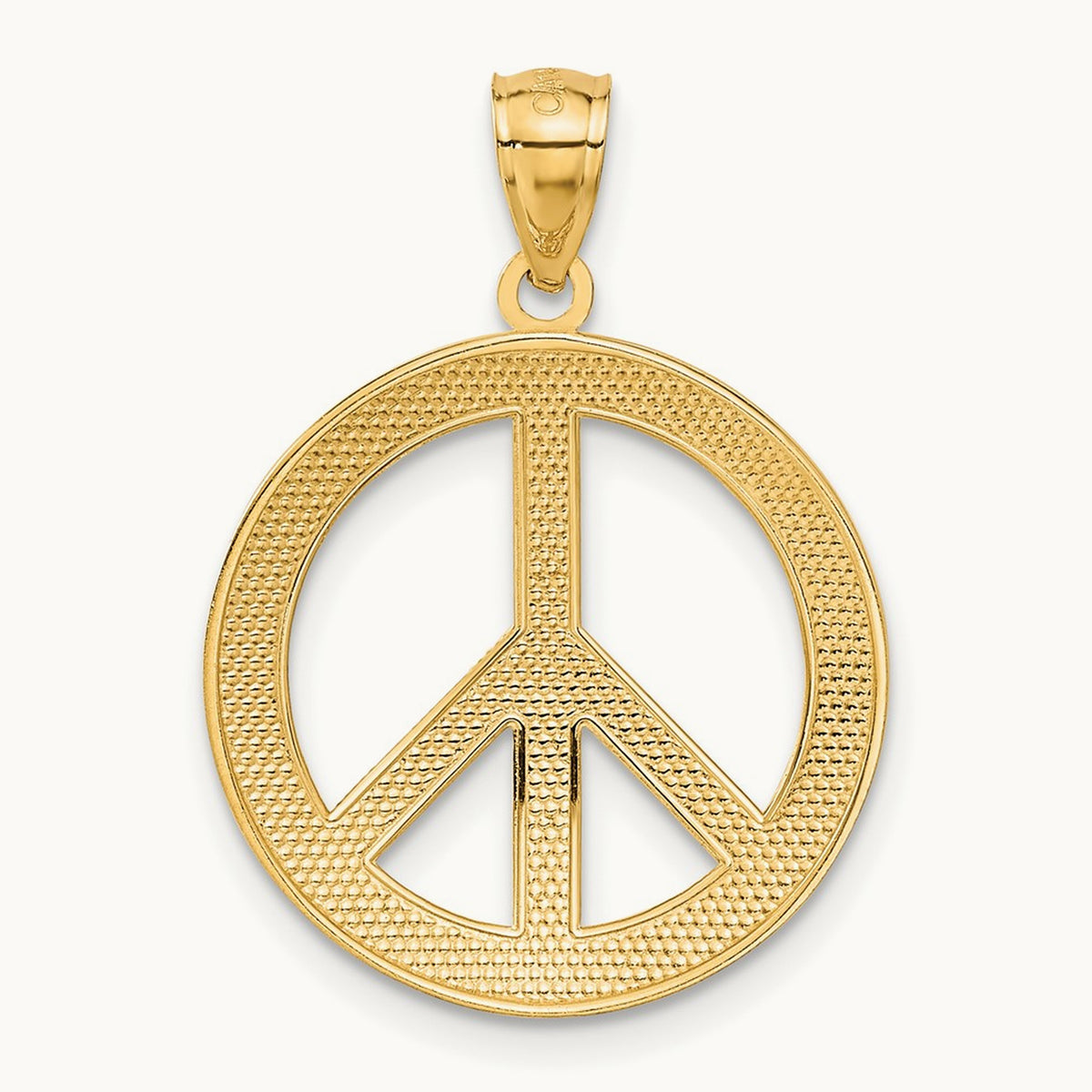 PEACE LOVE FAITH HOPE Peace Sign Pendant, 14K