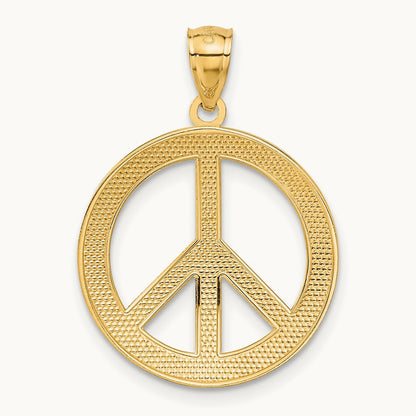 PEACE LOVE FAITH HOPE Peace Sign Pendant, 14K