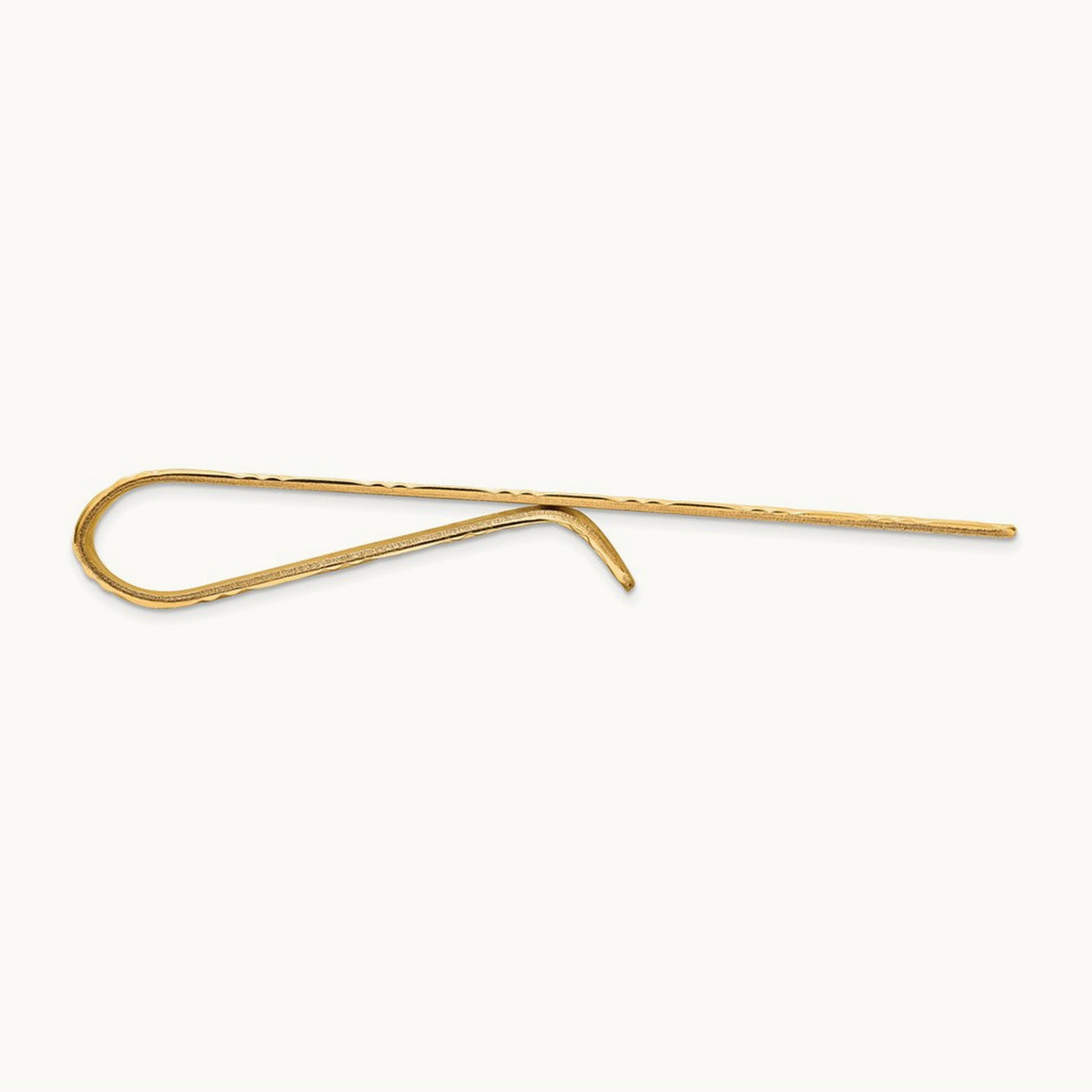 Men's Textured Basketweave Pattern Tie Bar, 14K