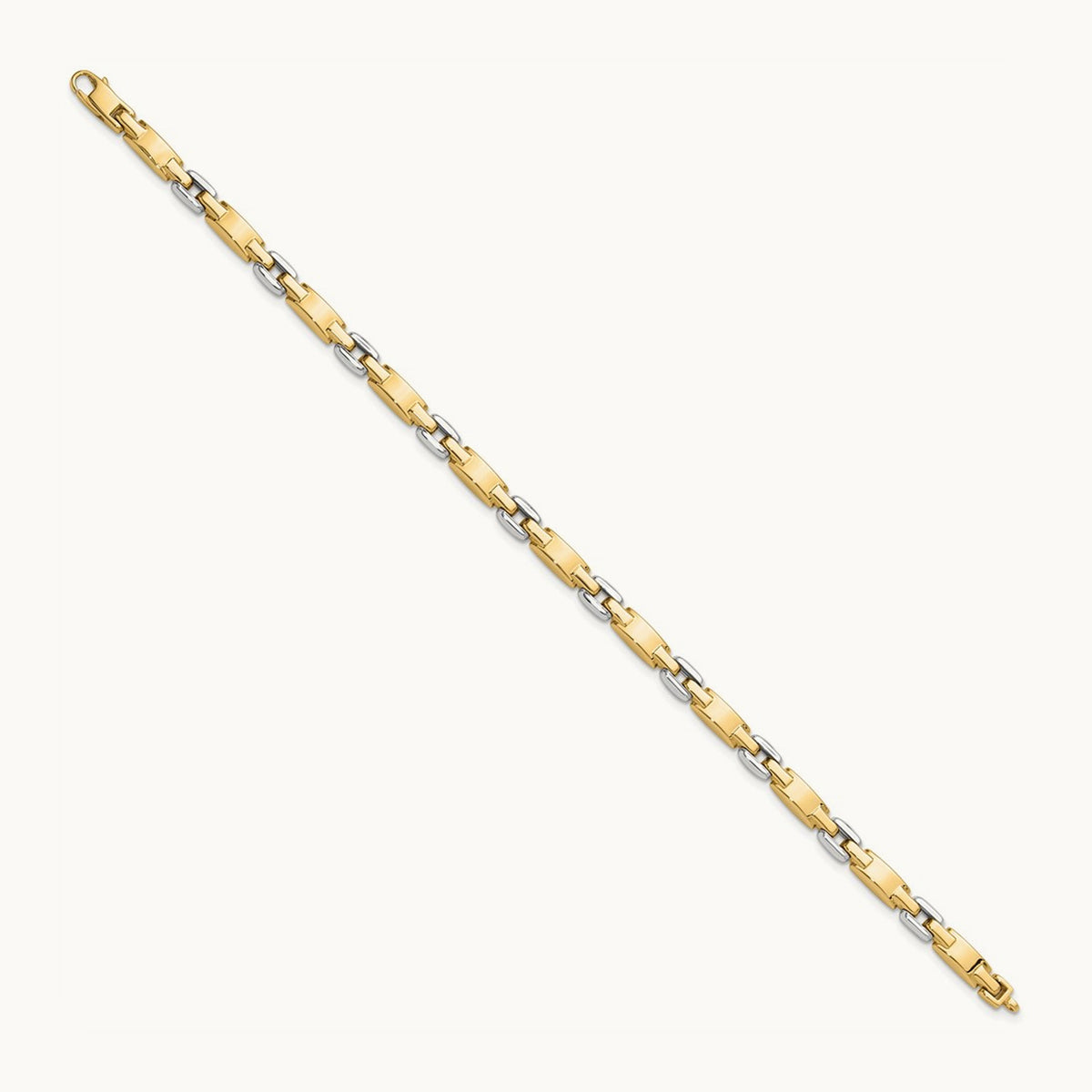 Polished Fancy Link Bracelet, 14K Two-tone