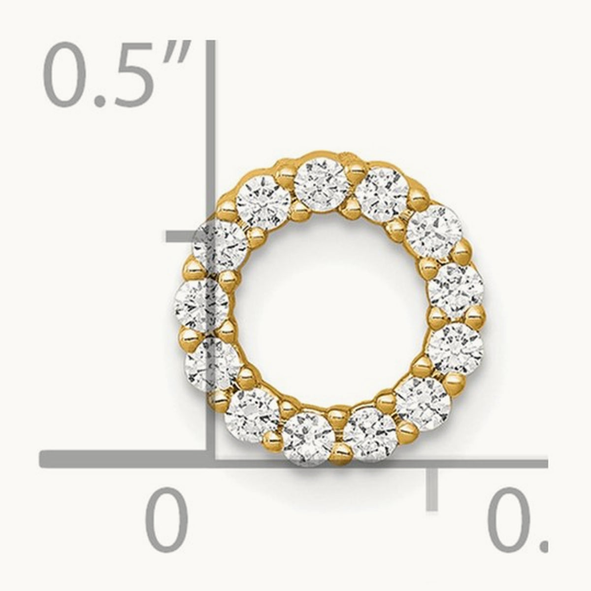 Diamond Circle Chain Slide — 14K Yellow Gold, 9.75mm