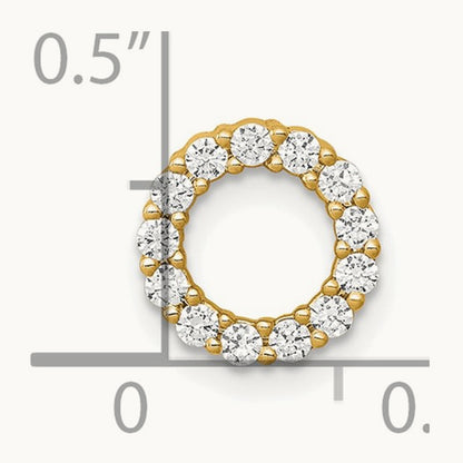 Diamond Circle Chain Slide — 14K Yellow Gold, 9.75mm