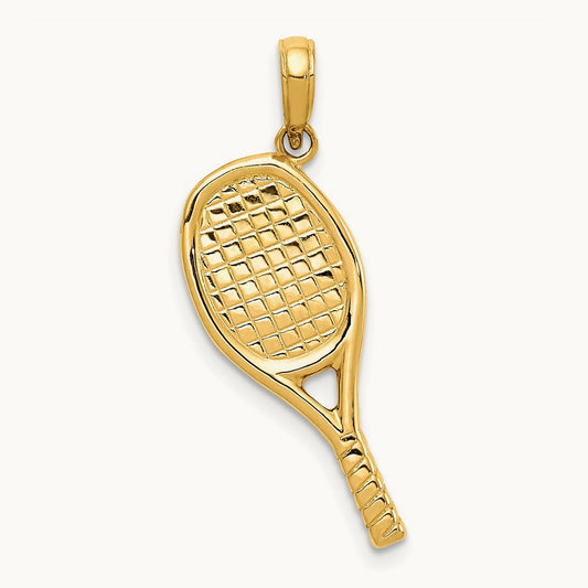 3-D Racquetball Pendant, 14K