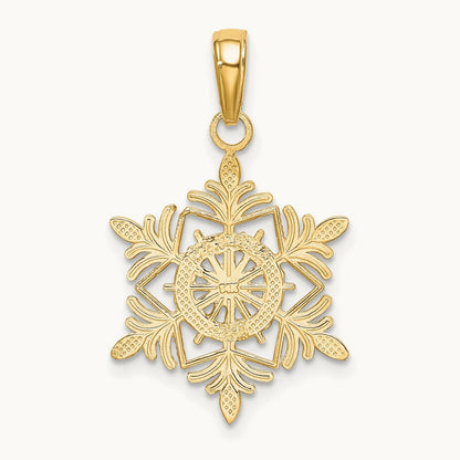 Snowflake Pendant — 14K Yellow Gold