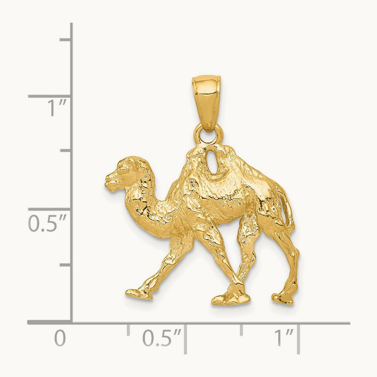 3D Camel Pendant, 14K