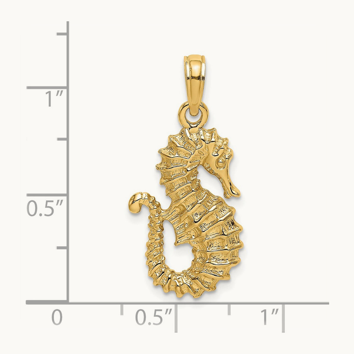 Textured Seahorse Charm — 28mm