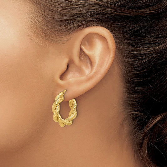 Polished and Textured Twisted Hoop Earrings — photo set