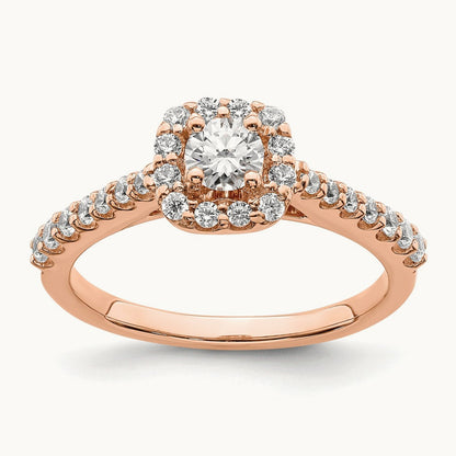 Halo Engagement Ring, 0.75 ct tw Lab-Grown Diamond