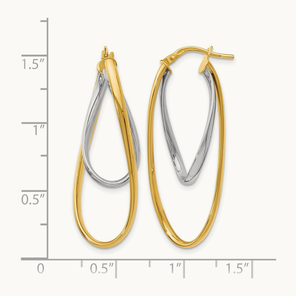 Polished Hoop Earrings, 14K Two-tone — Leslie's