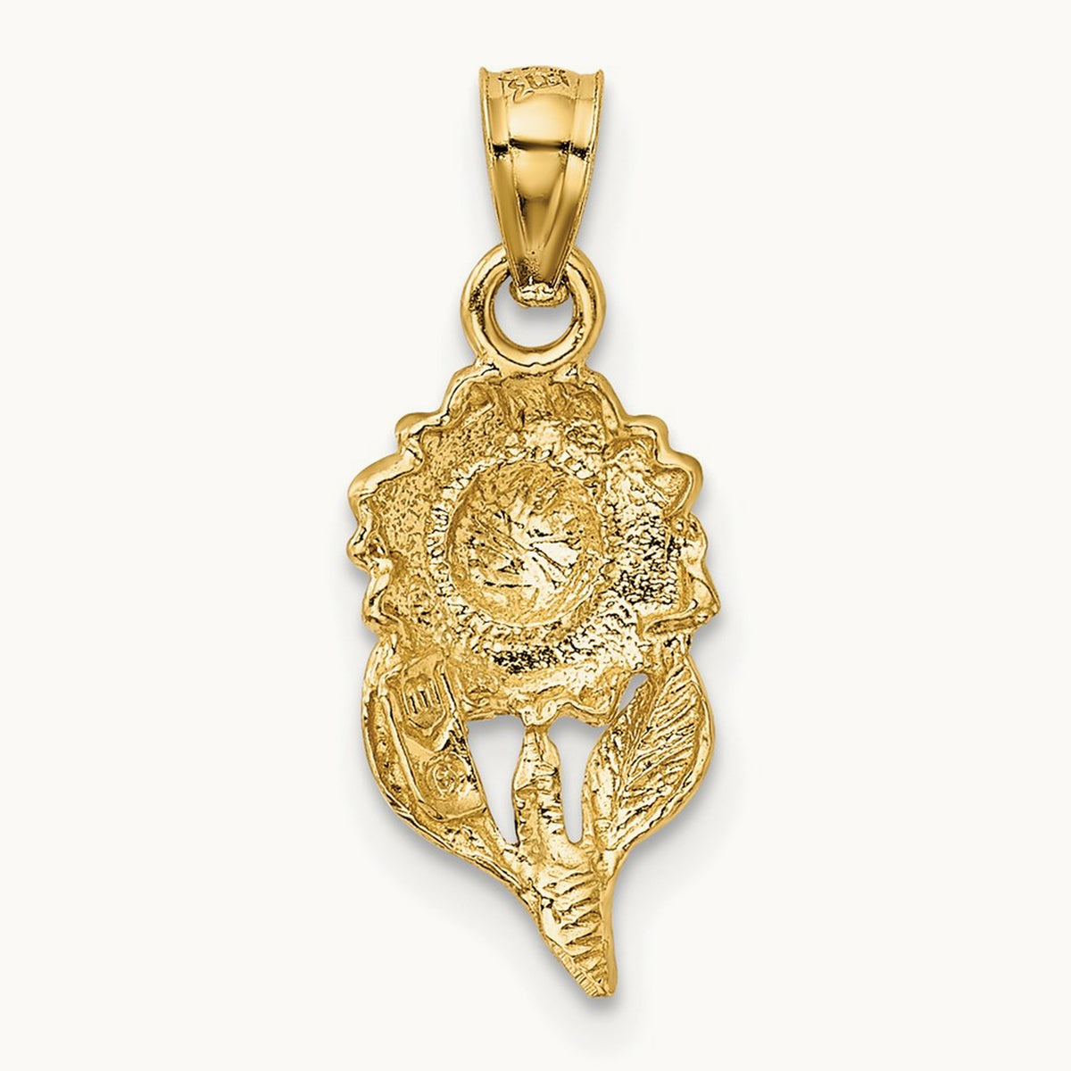 Satin Diamond-cut Sunflower Pendant, 14K
