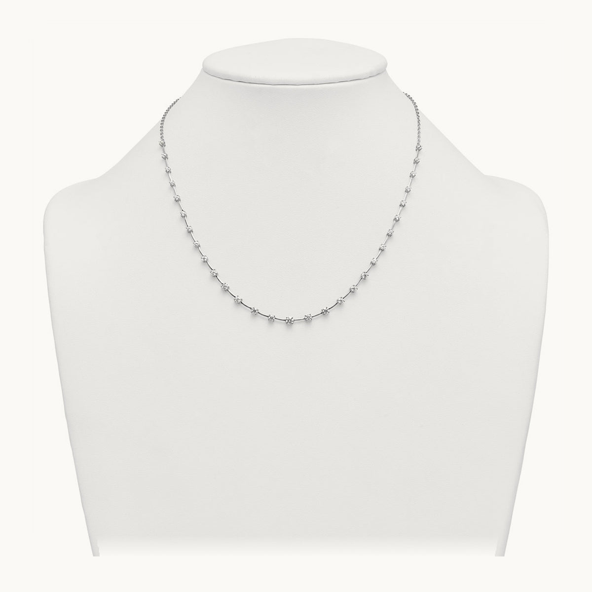 Fashion Tennis Necklace, 2.00 ct tw Lab-Grown Diamond — 14K White Gold