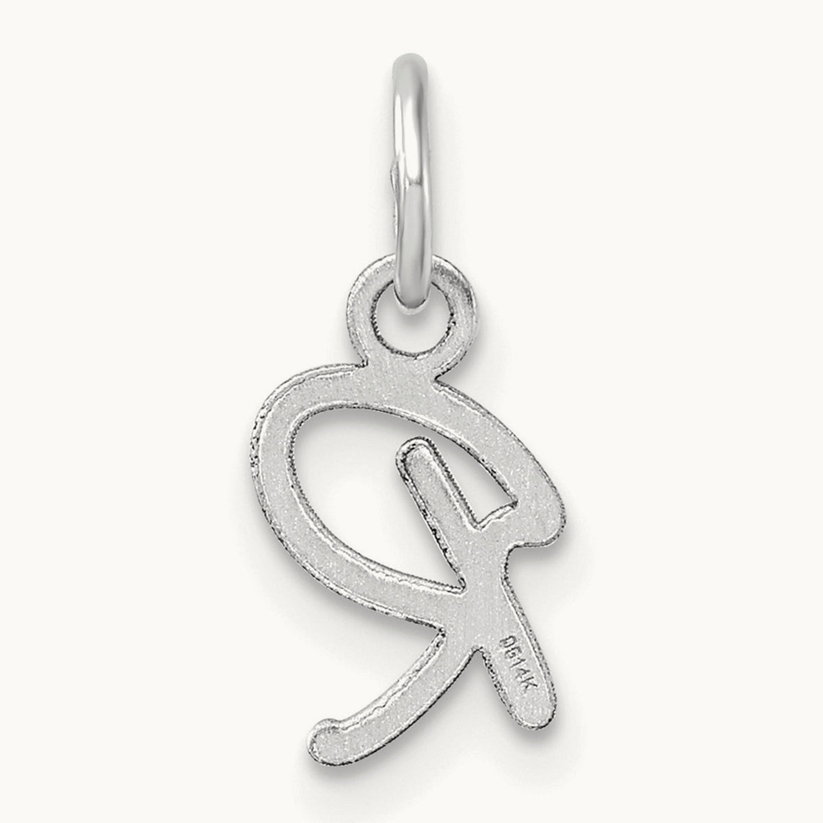 Uppercase Initial Charm — 14K White Gold, R
