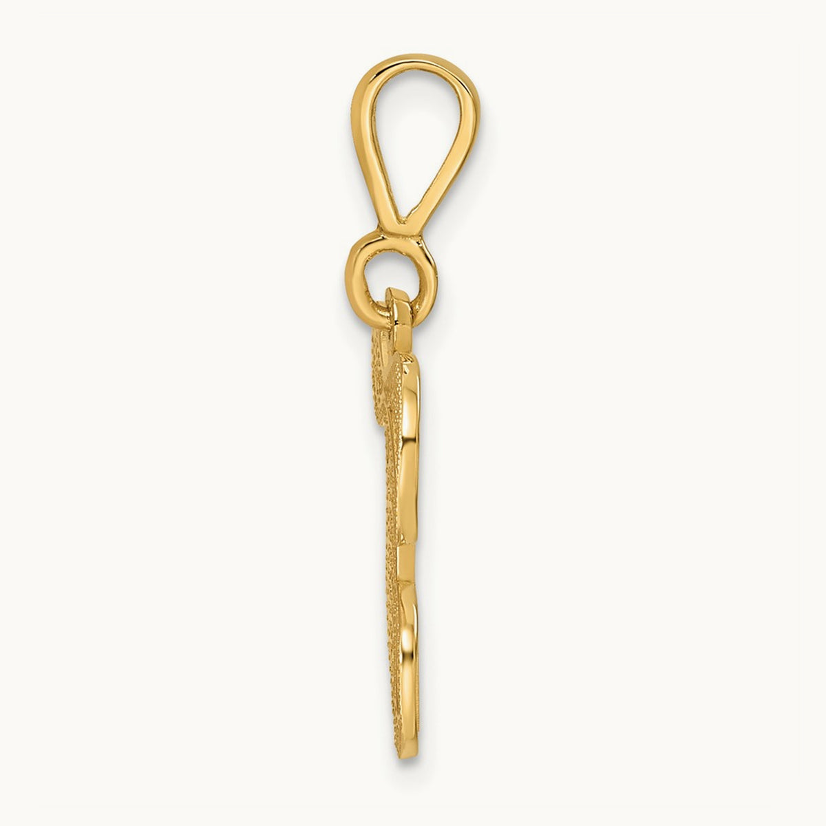 Polished Script Filigree Initial Pendant — T