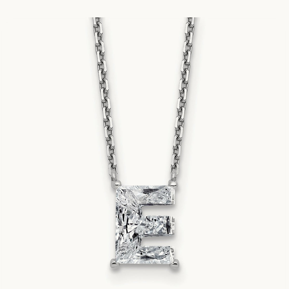 Initial Necklace, 1.75 ct tw Lab-Grown Diamond in 14K White Gold