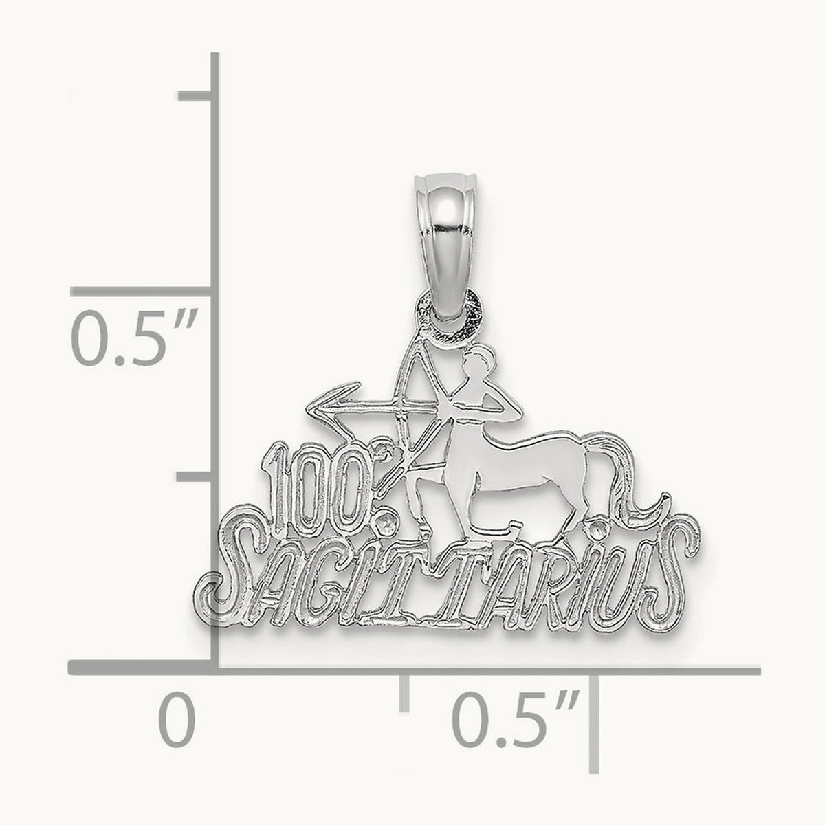 100% SAGITTARIUS Zodiac Charm — 14K White Gold