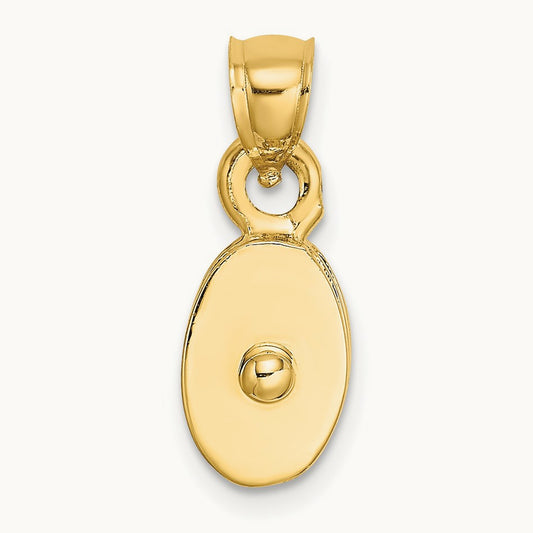 Polished 3-D Moveable Pulley Charm, 14K
