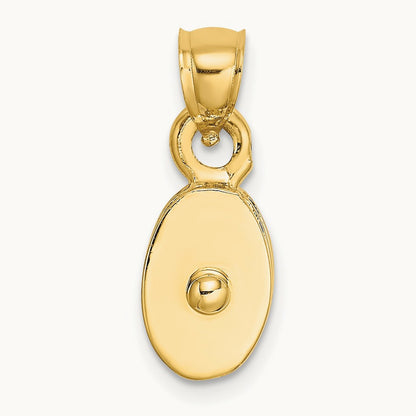 Polished 3-D Moveable Pulley Charm, 14K