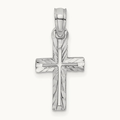 D/C Cross Charm — 14K White Gold, 21.85mm