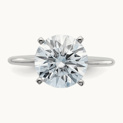 Round Solitaire Engagement Ring, 3.00 ct tw Lab-Grown Diamond — 14K White Gold