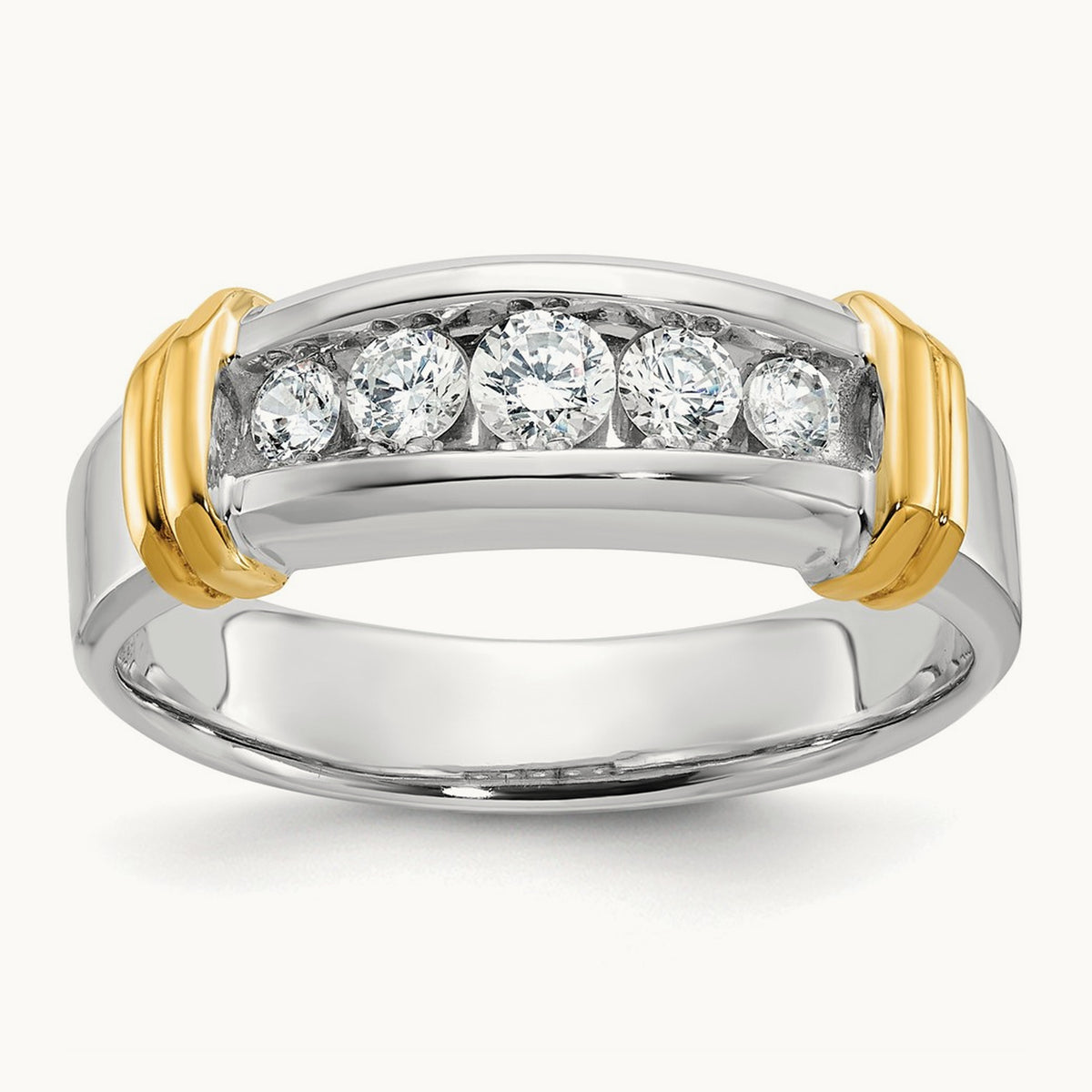 5 Stone Men's Ring, 0.50 ct tw Lab-Grown Diamond