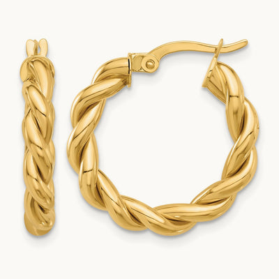 Polished Twisted Hoop Earrings — photo set