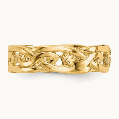 Celtic Knot Design Toe Ring, 14K