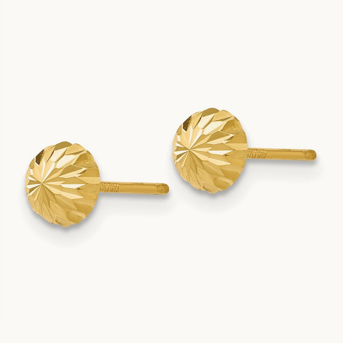 Diamond-cut Domed Post Earrings — 5mm