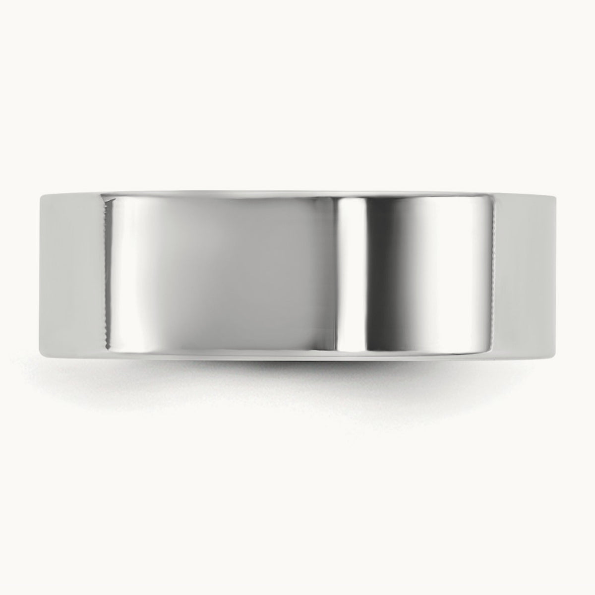 Lightweight Flat Band, 6.5mm, 10K White Gold