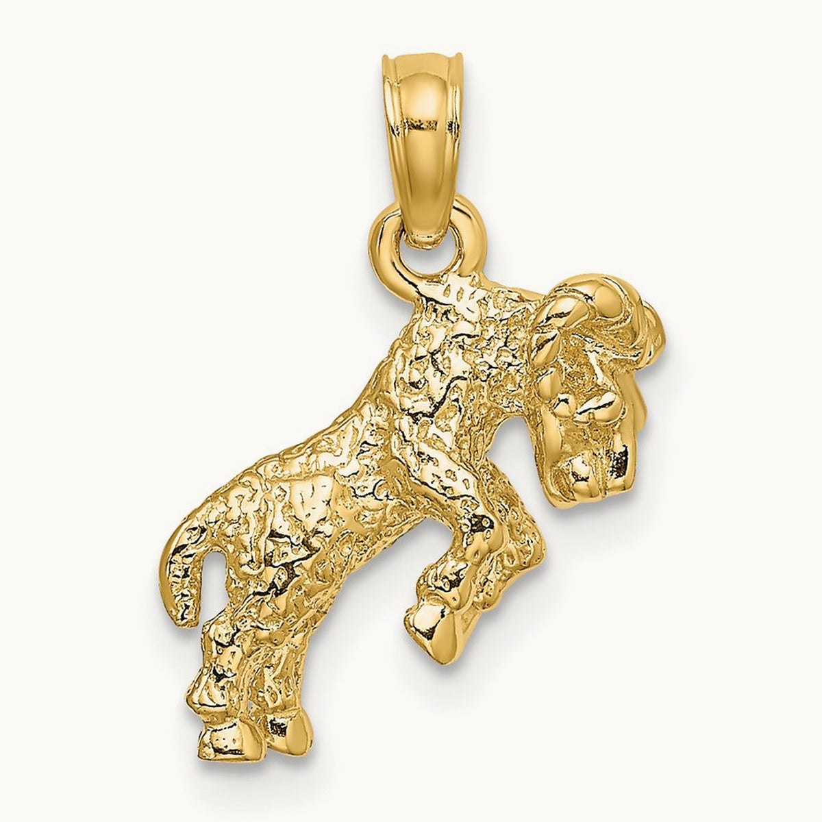 3-D Aries Zodiac Charm, 14K