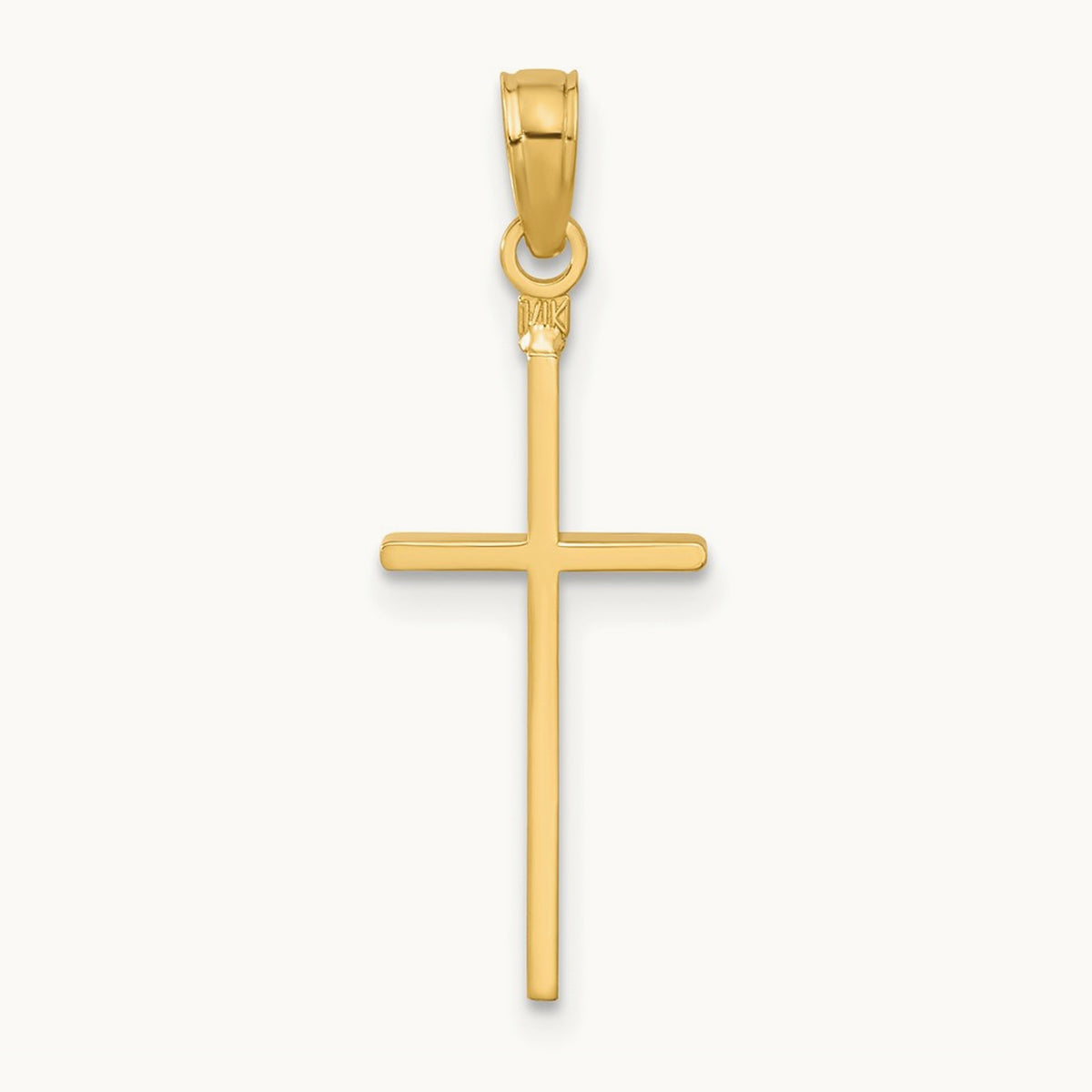 Polished Cross Pendant — 14K Yellow Gold