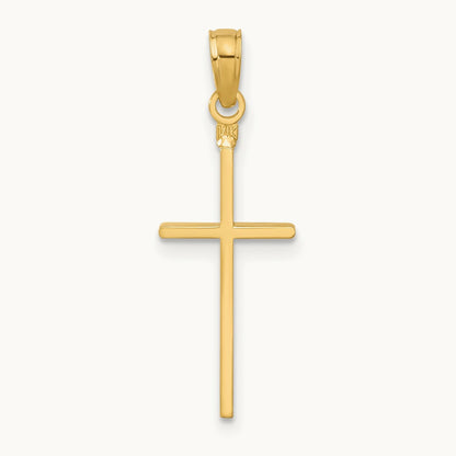 Polished Cross Pendant — 14K Yellow Gold