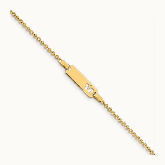 Children's Butterfly ID Bracelet, 14K